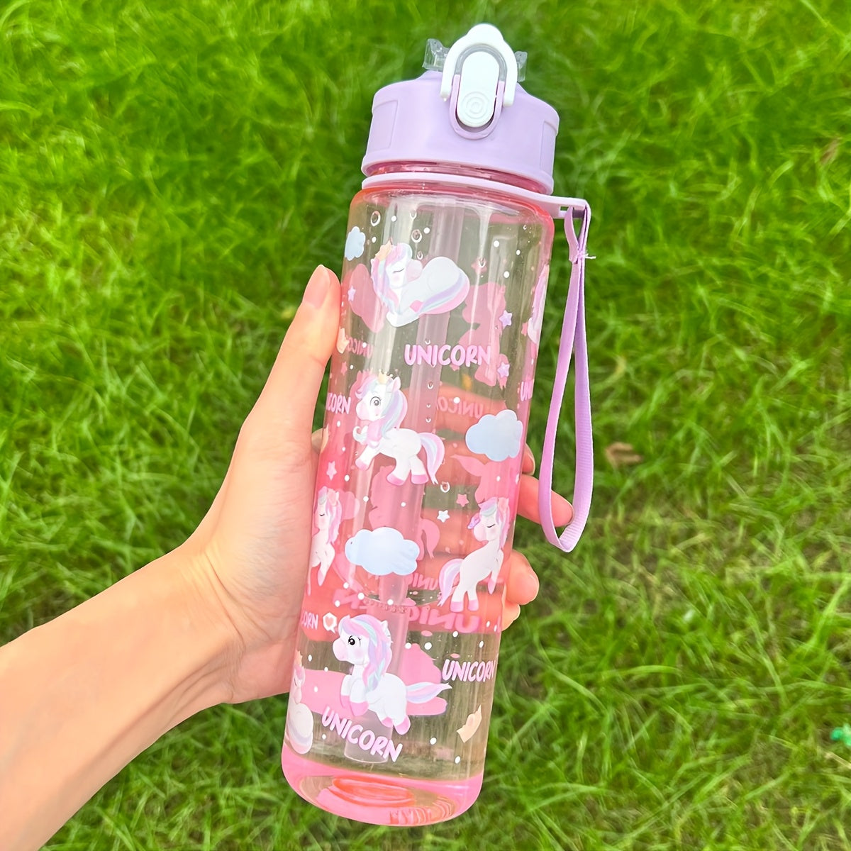 Cute Cartoon Water Bottle Leak-Proof Flip Top Hand Wash Outdoor Activities