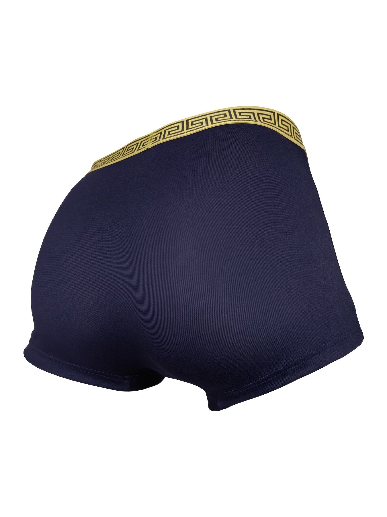 Men's Boxer Briefs 4 Pack Breathable Polyester Spandex Geometric Pattern