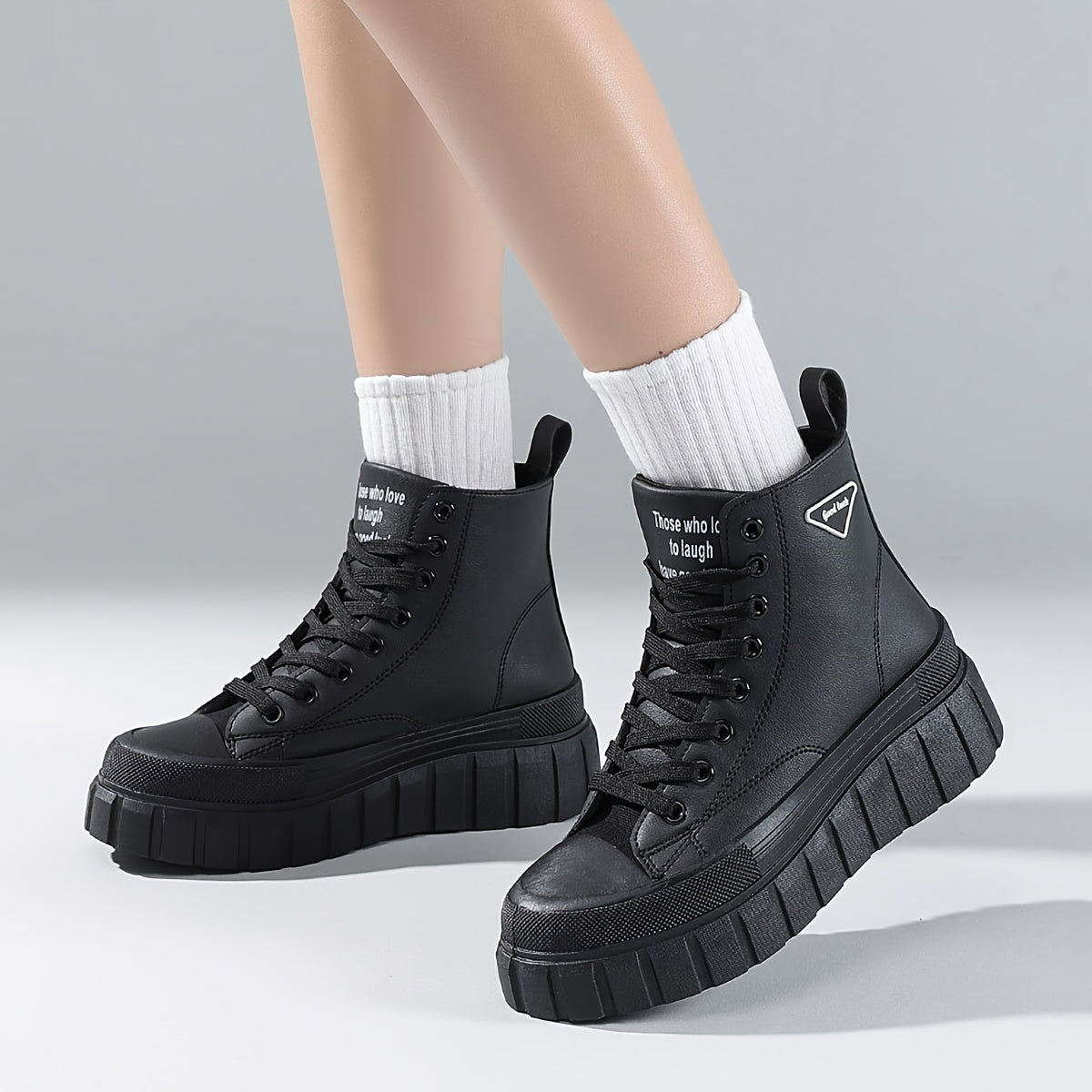 Women's Canvas Platform Sneakers Casual Lace-Up Outdoor Shoes