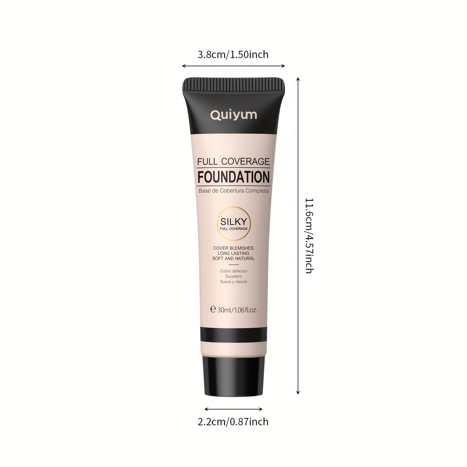 Women Full Coverage Matte Liquid Foundation Oil-Free Cover Blemishes Dark Spots