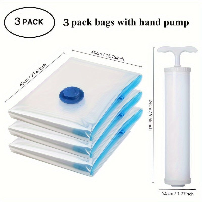 3-5 ta vakuum saqlash sumkasi to'plami kiyimlar va yostiqlar uchun joyni tejovchi