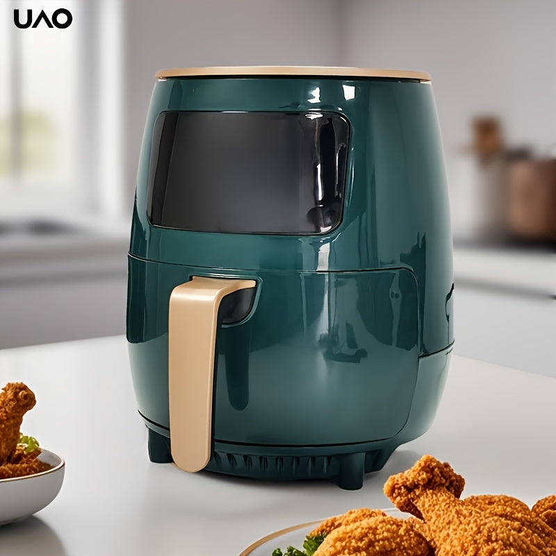 Freidora de aire eléctrica de 4.5L con pantalla LCD, sartén antiadherente, fácil de limpiar y multifuncional