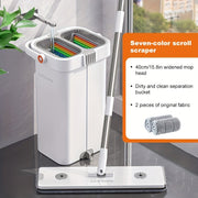 Mop and Bucket Set with Manual Mop, Stainless Steel Handle, 40cm Plastic Head