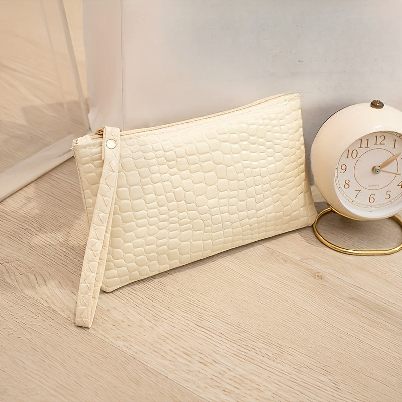 Red Minimalist Ladies' Handbag with Zipper Closure, Polyester Lining, Shoulder Strap