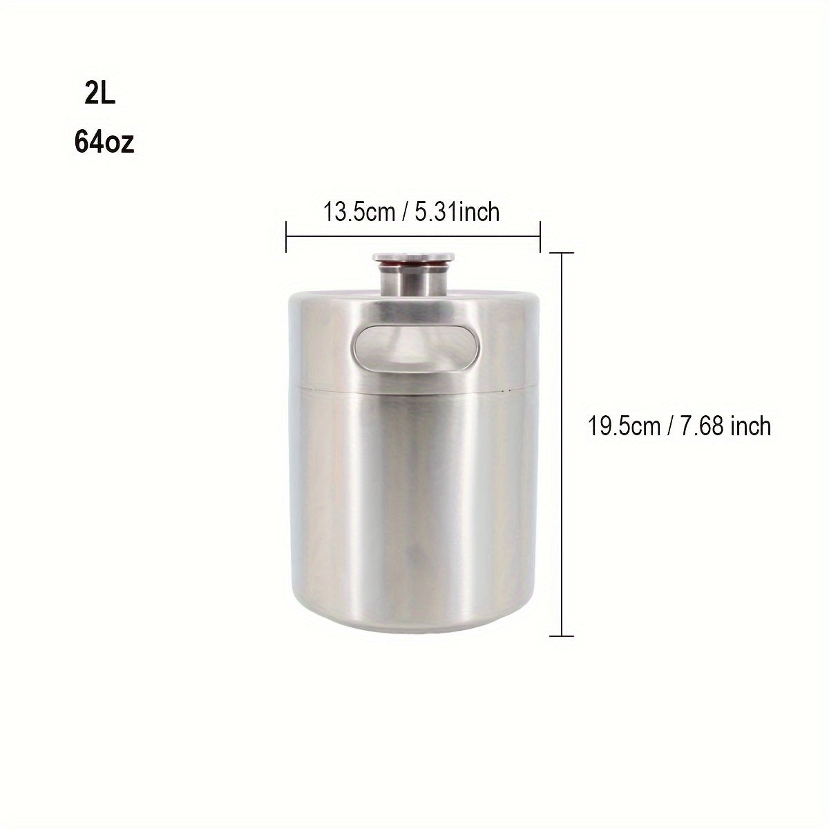 Mini Beer Keg Stainless Steel Refillable Portable for Homebrew and Craft Beverages