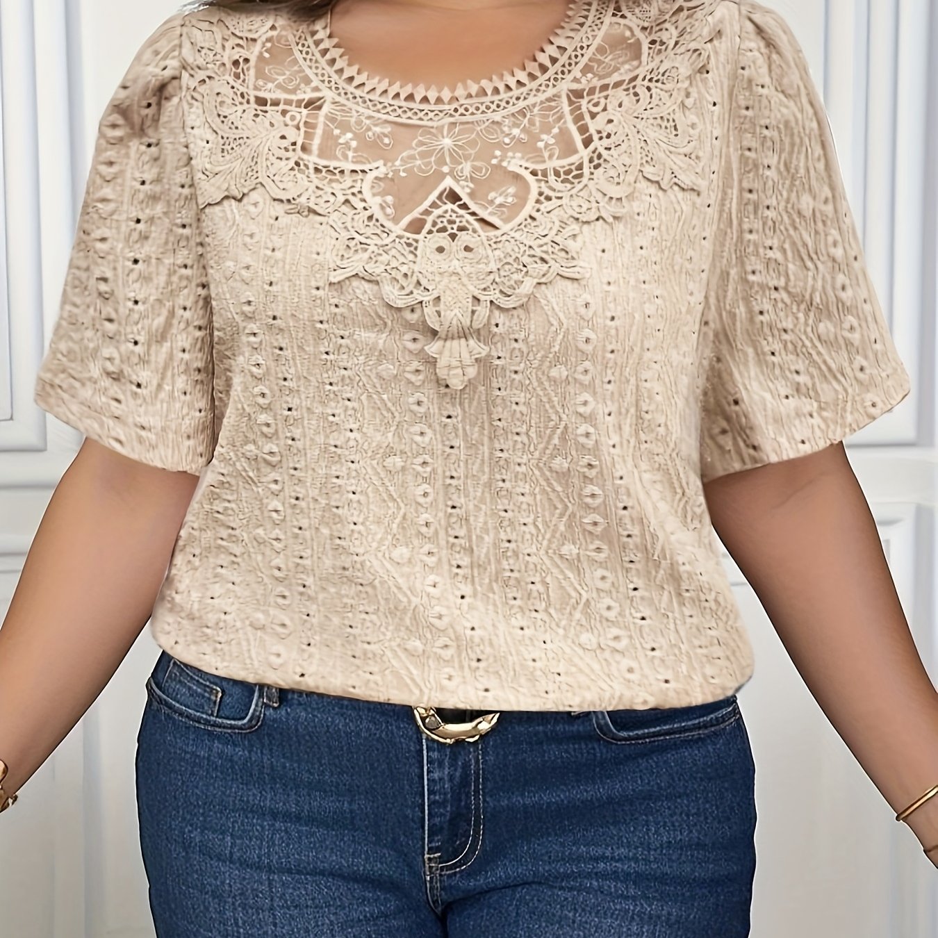 Plus o'lcham ayollar uchun gullar bilan bezatilgan korsetli qisqa sleeve bluz yozgi kundalik qora