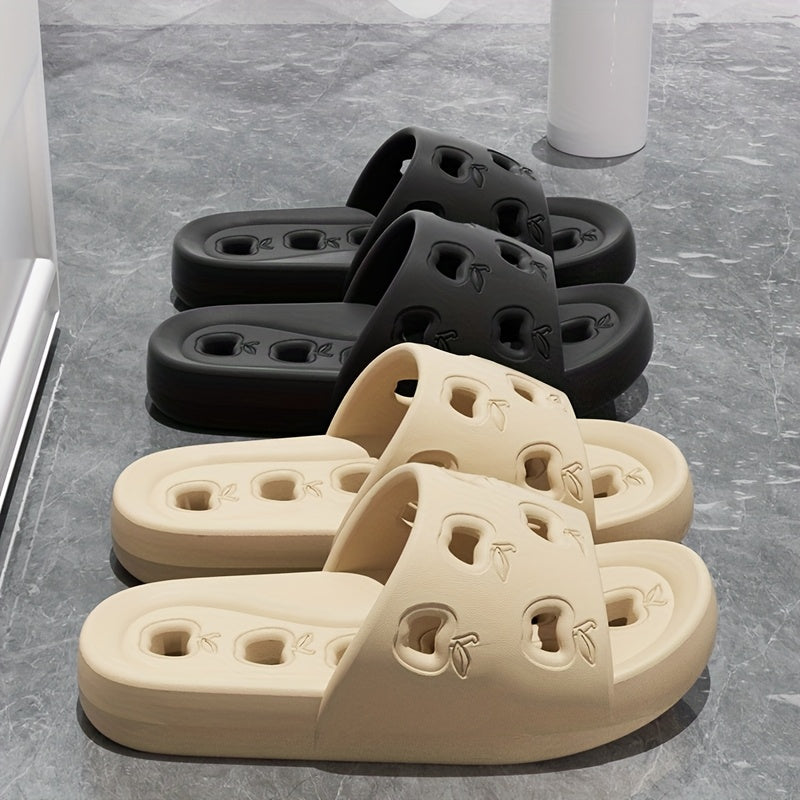 Women's Bathroom Slippers Soft Sole Quick-Dry Cute Apple Indoor Outdoor
