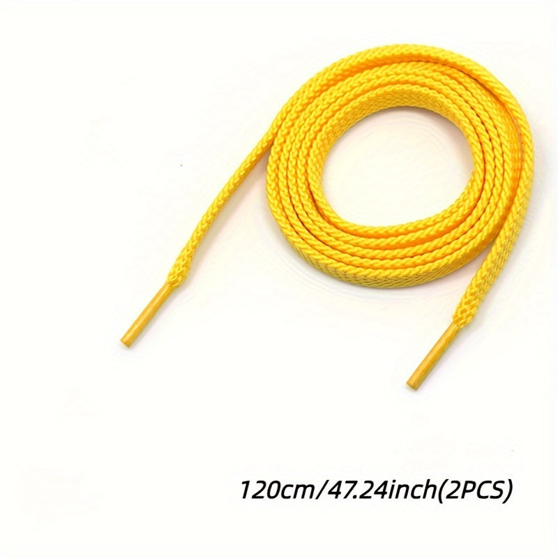 2 пары плоских повседневных спортивных шнурков для кроссовок, белые, 45 дюймов