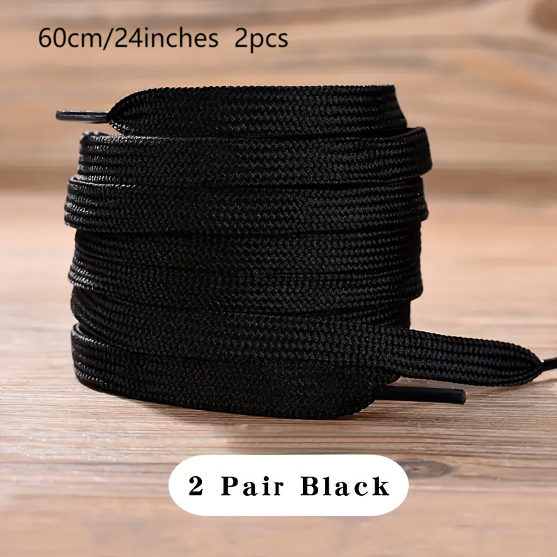 2Pcs Durable Nylon Flat Shoelaces for Sports Shoes and Boots