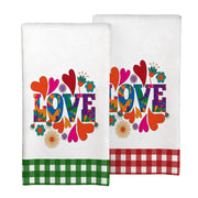 Juego de dos toallas de corazón de San Valentín 45.72x66.04cm toallas suaves y absorbentes set de regalo