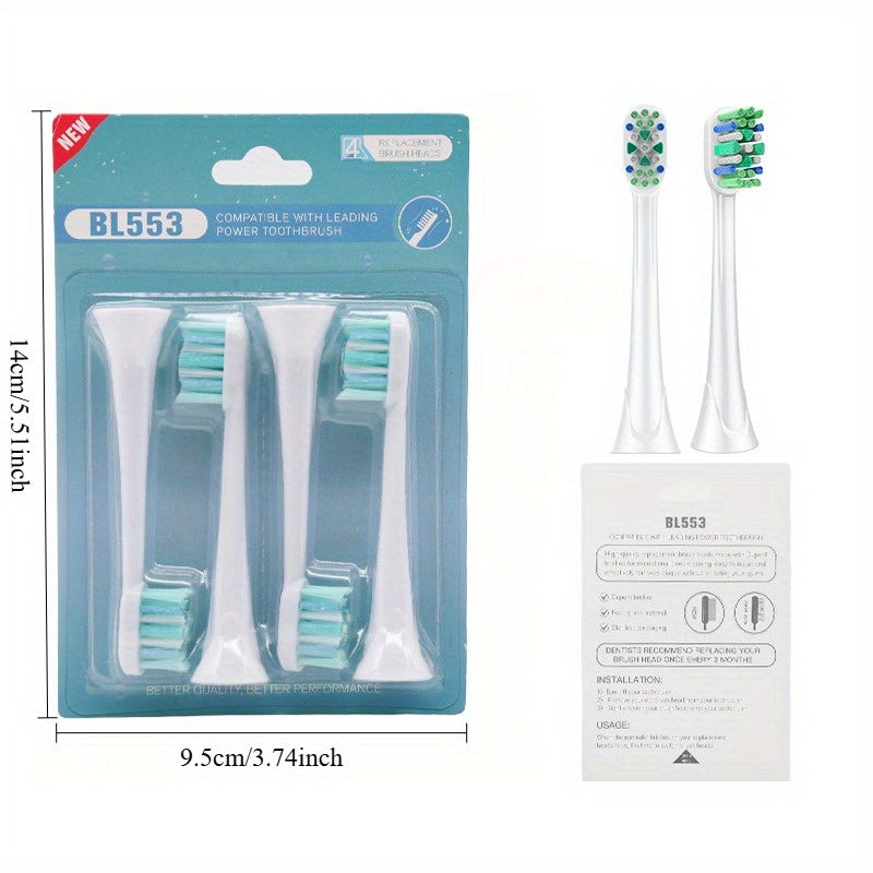 4-to‘plam Elektrik tish cho‘tkalari uchun boshlar – Umumiy moslik, plakatni oldini olish