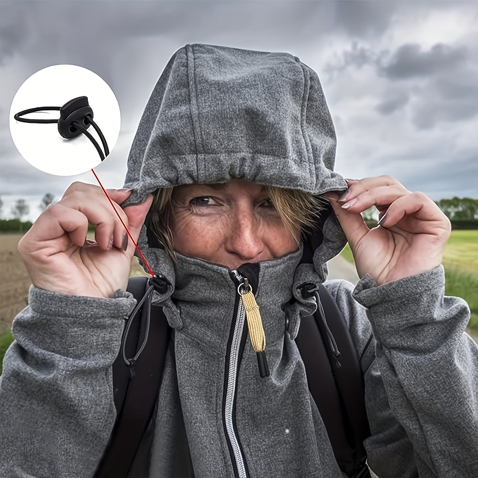 25pcs Plastic Cord Stoppers Double Hole Fastening for Bags Clothes Camping