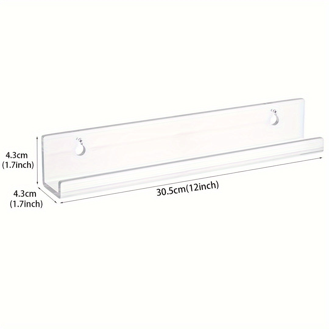 12-Inch Acrylic Record Rack Wall Mount Black for CDs and Vinyl Storage