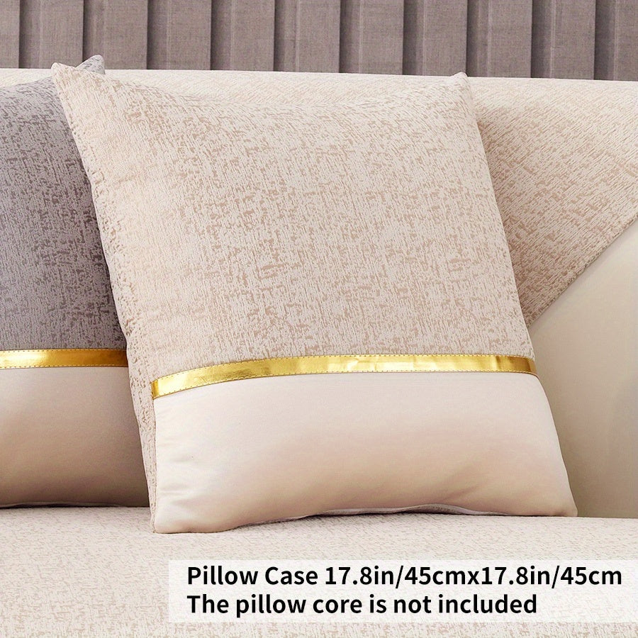 Chenille Sofa Cover for 1-4 Seater Nordic Style Gold Accents Non-Slip Washable