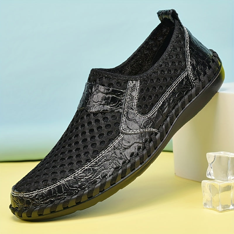 Men's Breathable Mesh Loafers Slip-On Casual Shoes for Outdoor Walking and Driving