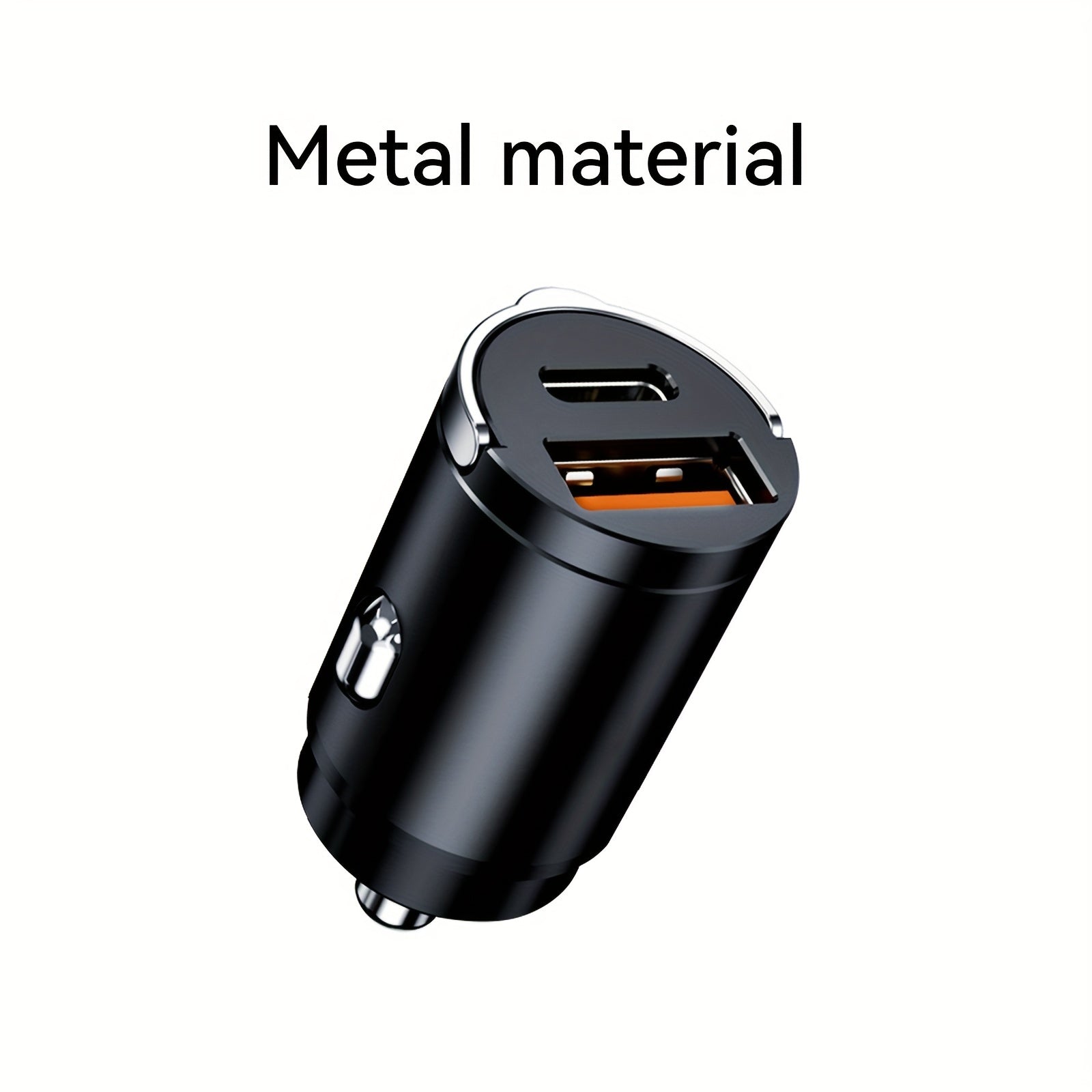 Mini USB Car Charger Dual Port 100W Fast Charging Metal Finish