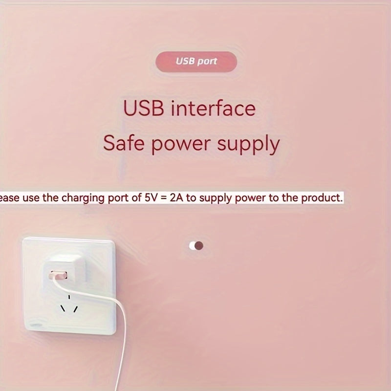 Pink USB Coffee Warmer with Copper Rose Design, 3 Temp Settings