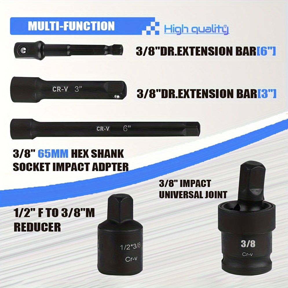 Juego de 50 piezas de barras de extensión de encendido SAE y métricas para trinquete y vasos de impacto