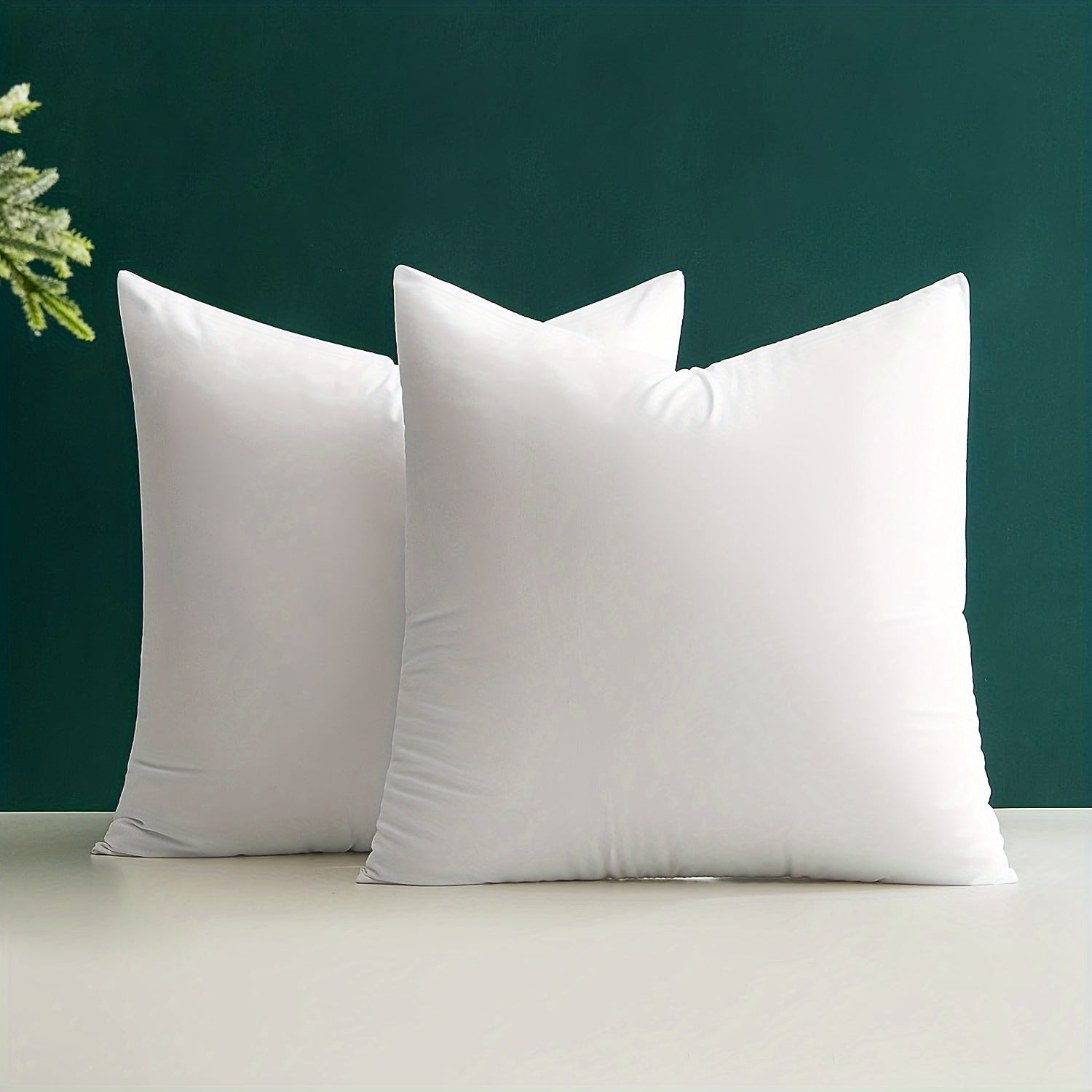White Pillow Inserts for Christmas Decor, Soft, 16x16 Inches, Pack of 2