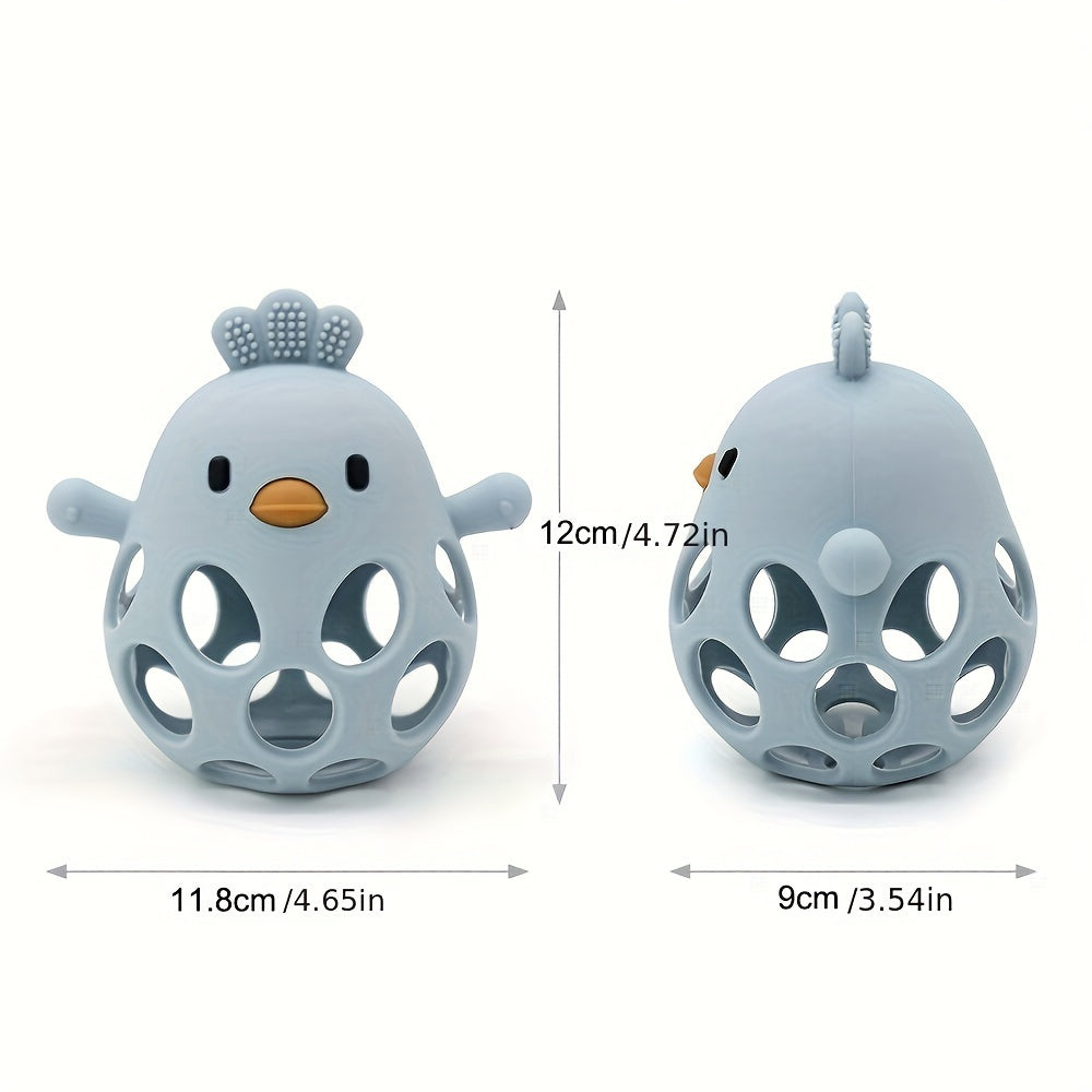 Baby Teether with Hand Grip Hollowed Out Chicken Design for Teething Relief