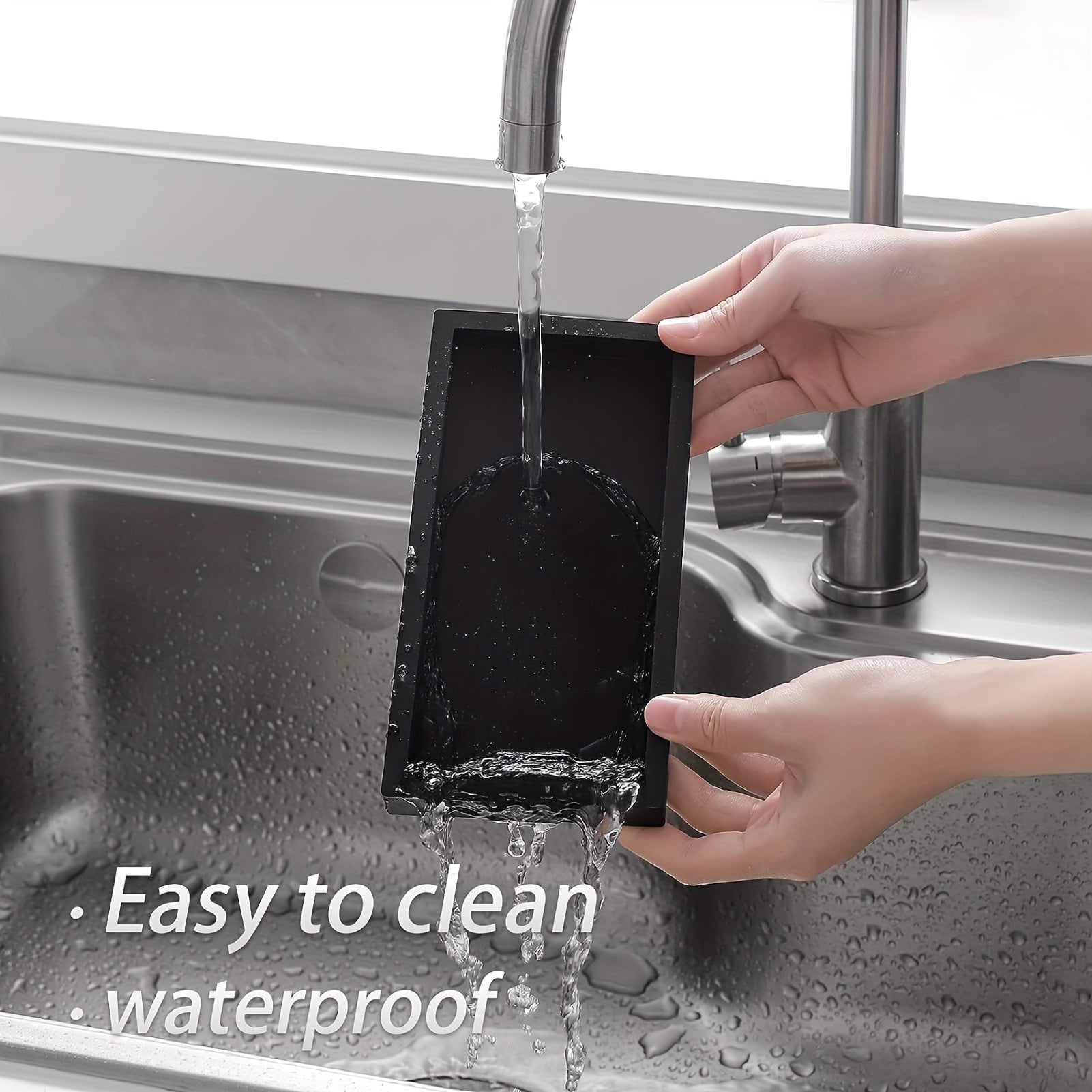 Набор из 2 ударопрочных силиконовых подносов для кухни и ванной