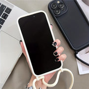 Universal iPhone Cases with Strap for Loss Prevention TPU Air Cushion Compatible with iPhone 11 12 13 14 Pro Max and 15 Pro Max