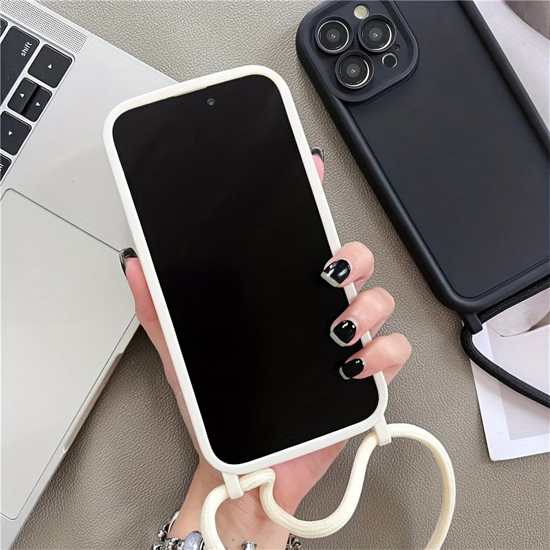 Universal iPhone Cases with Strap for Loss Prevention TPU Air Cushion Compatible with iPhone 11 12 13 14 Pro Max and 15 Pro Max