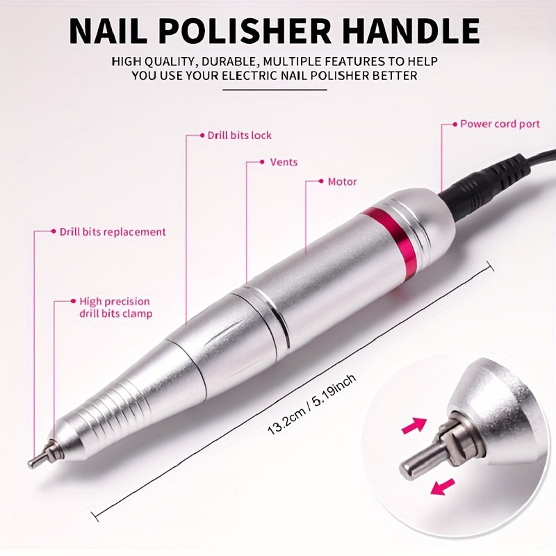 Electric Nail Drill Machine 45000 RPM HD Display Foot Hand Nail Care 220V Plug