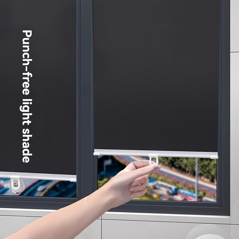 Persianas enrollables de instalación sin taladro, cortinas retráctiles para bloquear la luz y UV, para oficina, cocina, balcón