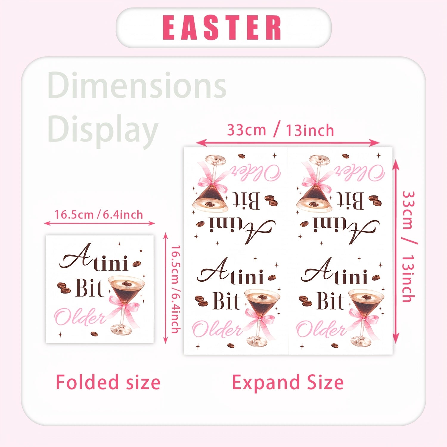 Set of 20 Brown Espresso Martini Napkins for Birthday or Bachelor Party Decoration