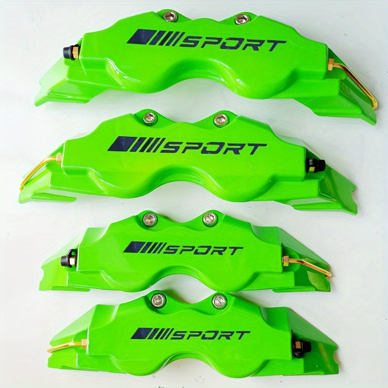 Universal ABS Plastic Brake Caliper Covers Set 2 Pcs Black Sport Logo