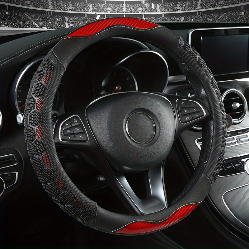 Universal charm bilan nafas oladigan, sirpanmaydigan qora charm rul boshqacha qopqog'i