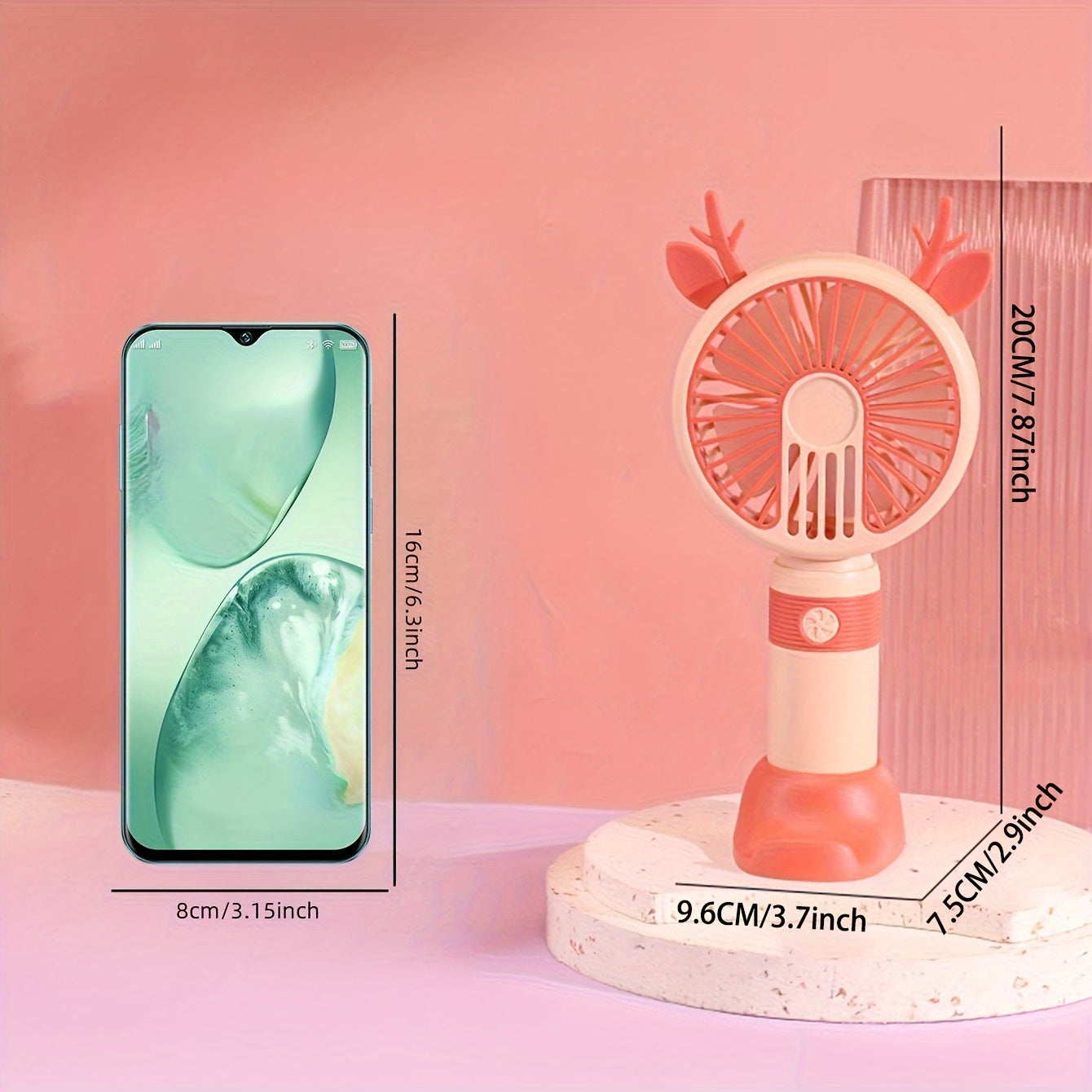 Portable USB Mini Fan, 360° Rotating Desktop Cooler, Quiet, Multiple Speeds