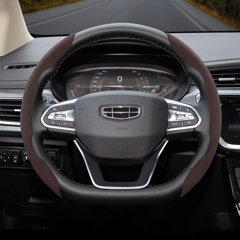 Universal Fleece Anti-Slip Ultra-Thin Steering Wheel Cover for All Seasons