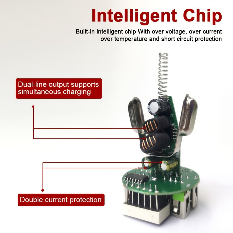 6-in-1 Car Charger with Display Fast USB 3.0/3.1A Dual PD Universal Compatibility