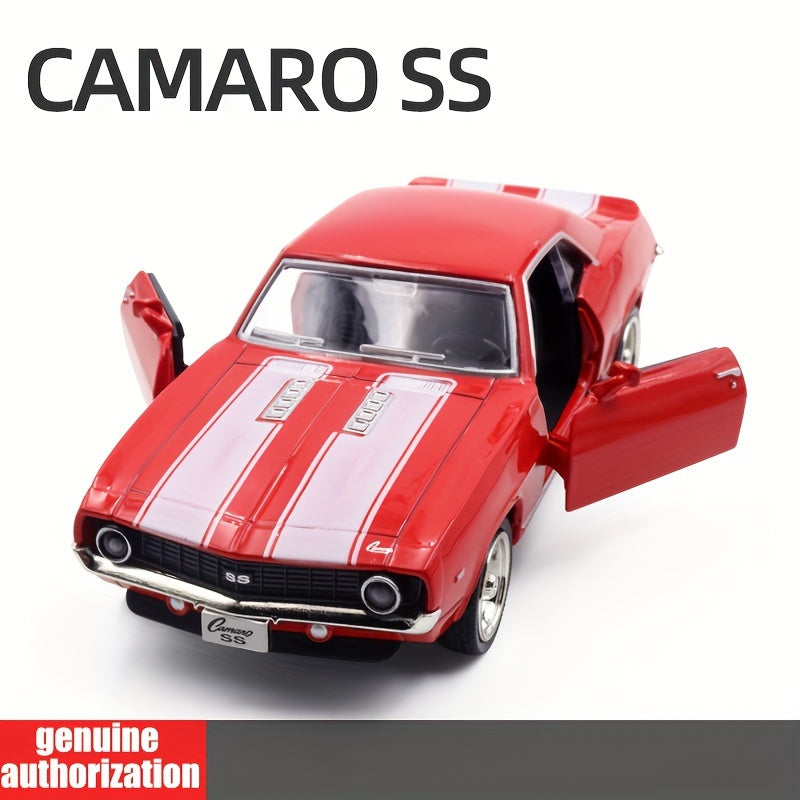 Kids Toy Car 1:36 Scale Alloy Pull-Back Double Door Red Black