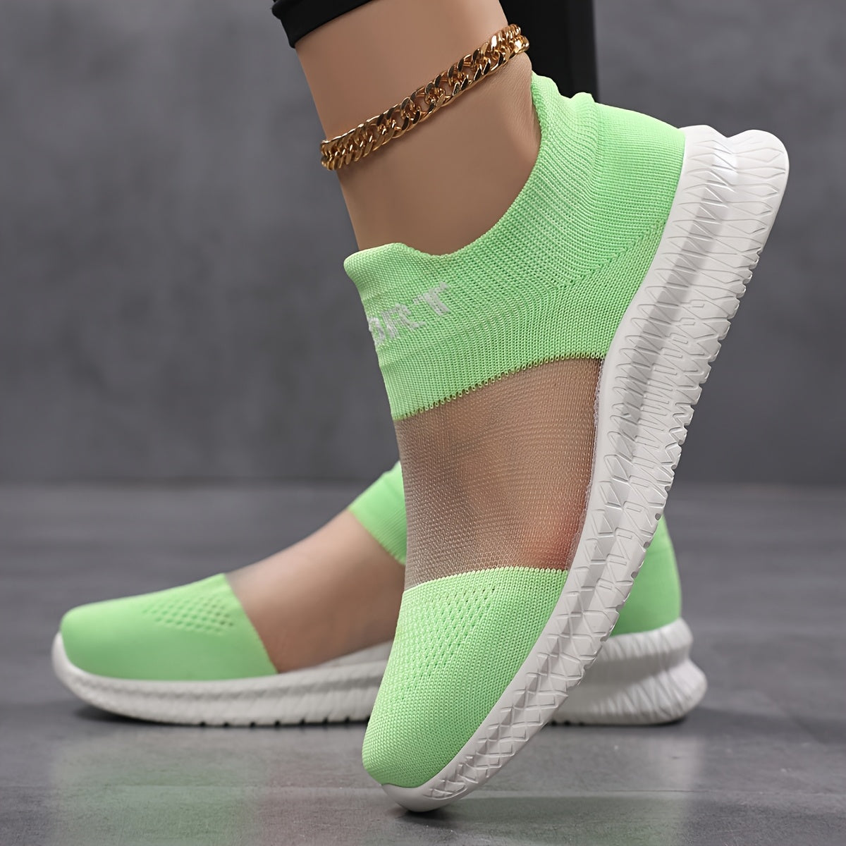 Women's Breathable Slip-On Sneakers Lightweight Fabric Upper Red White Casual Athletic Shoes