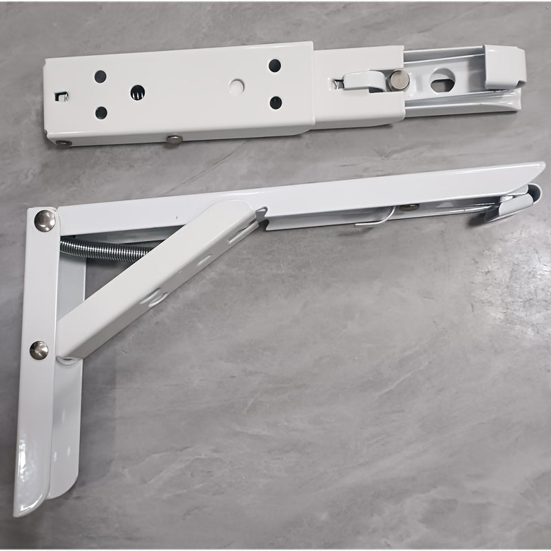 2pcs Stainless Steel Folding Shelf Brackets Space-Saving Triangle Supports for DIY Floating Shelves