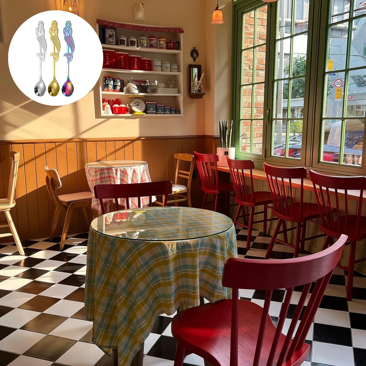 304 zanglamas po'latdan yasalgan mermaid shaklidagi qahva qoshiq, qahva do'konlari, Rojdestvo, Shukronalik, to'ylar va uyga ko'chishlar uchun mukammal. Oyna qoplamasi bilan ideal sovg'a va oshxona bezaklari, idish-tovoq tozalash mashinasida yuvish mumkin.