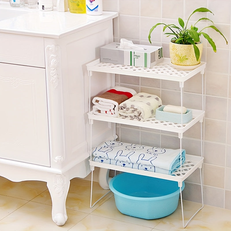 Folding Storage Rack for Office Desk Multi-Purpose Organizer for Shoes and Kitchen