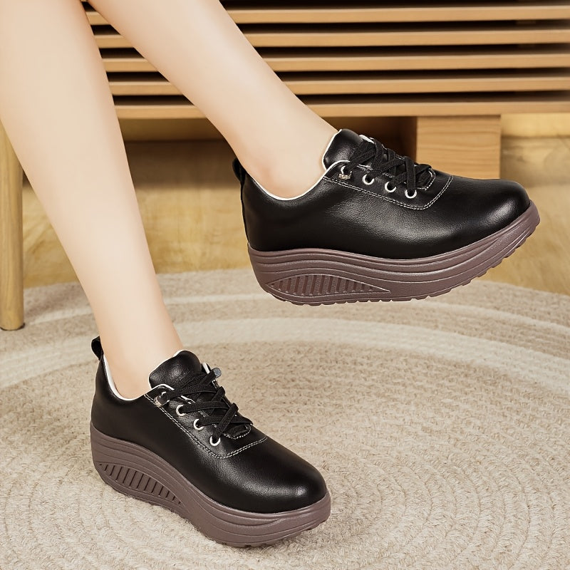 Women's Faux Leather Slip-On Loafers Casual All-Season Shock Absorbing Sole