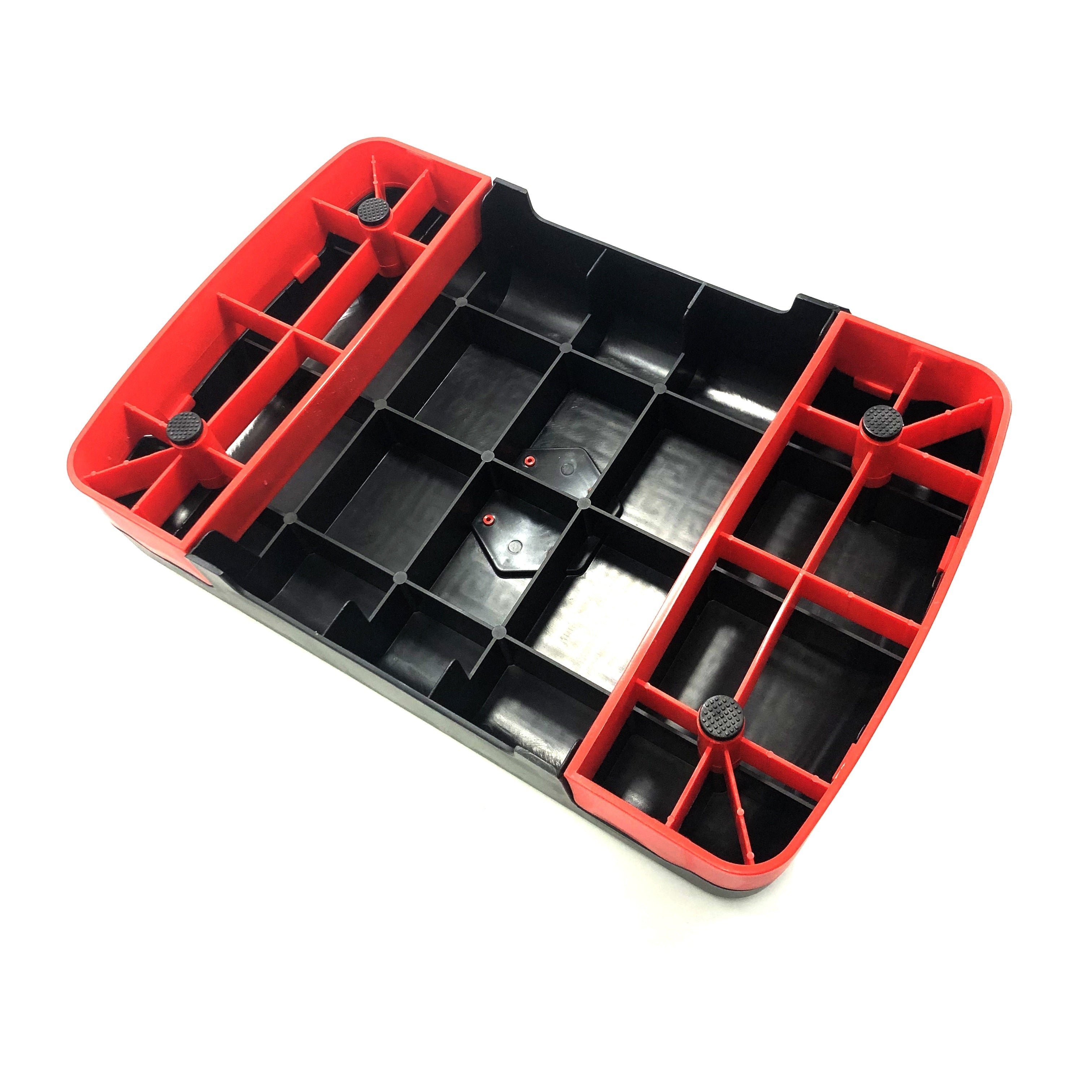 Adjustable 44.96cm Aerobic Step Platform in Gray and Red Non-Slip Durable Gym Equipment for Yoga and Training