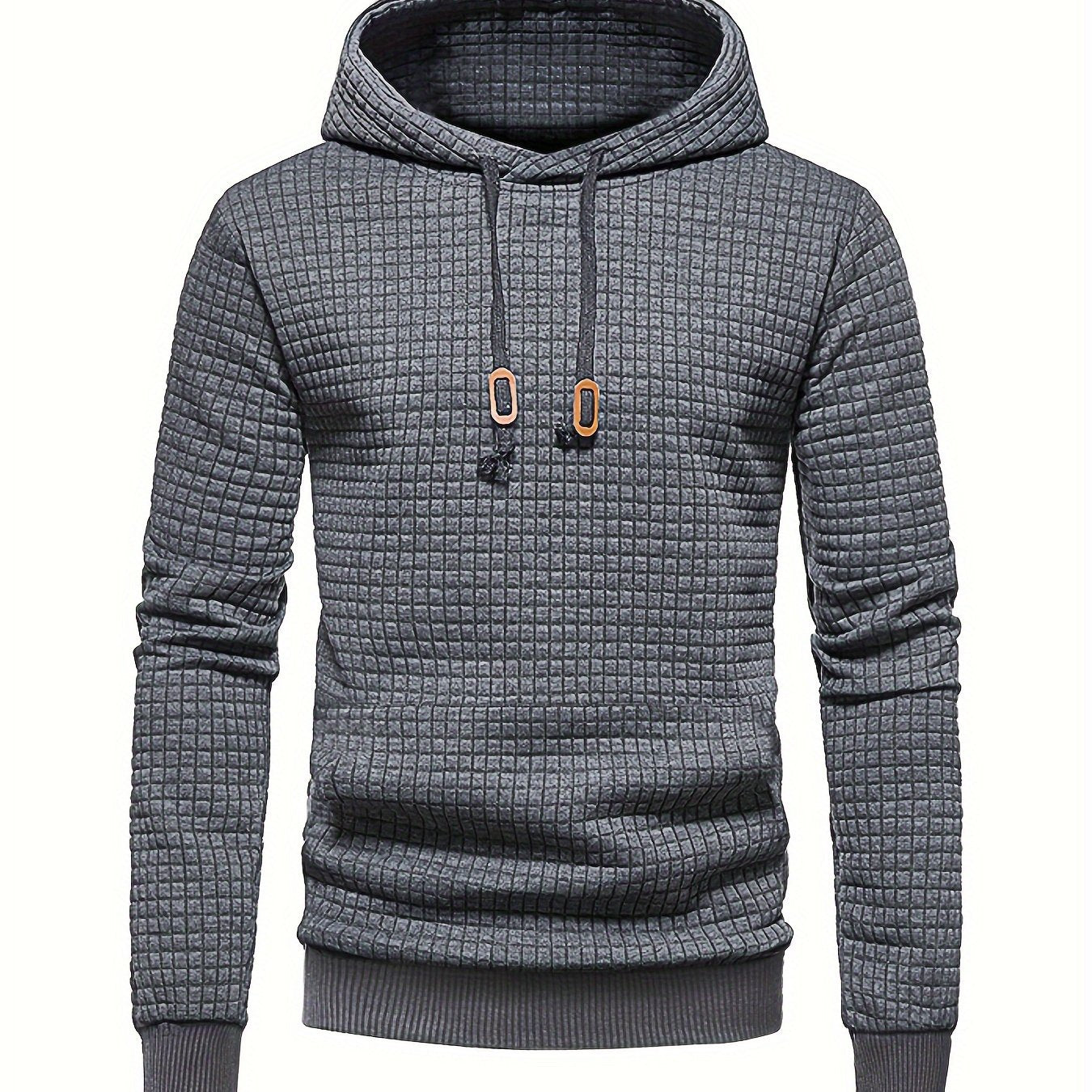Men's Lightweight Performance Hoodie with Moisture-Wicking Textured Black Fabric and Copper Zipper