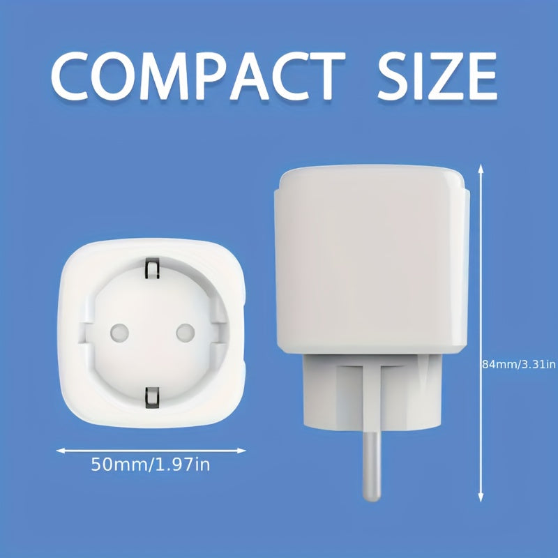 Smart Wi-Fi Plug with Energy Monitoring Alexa Google Compatible European Standard Wall Mount Timer Schedule 220V