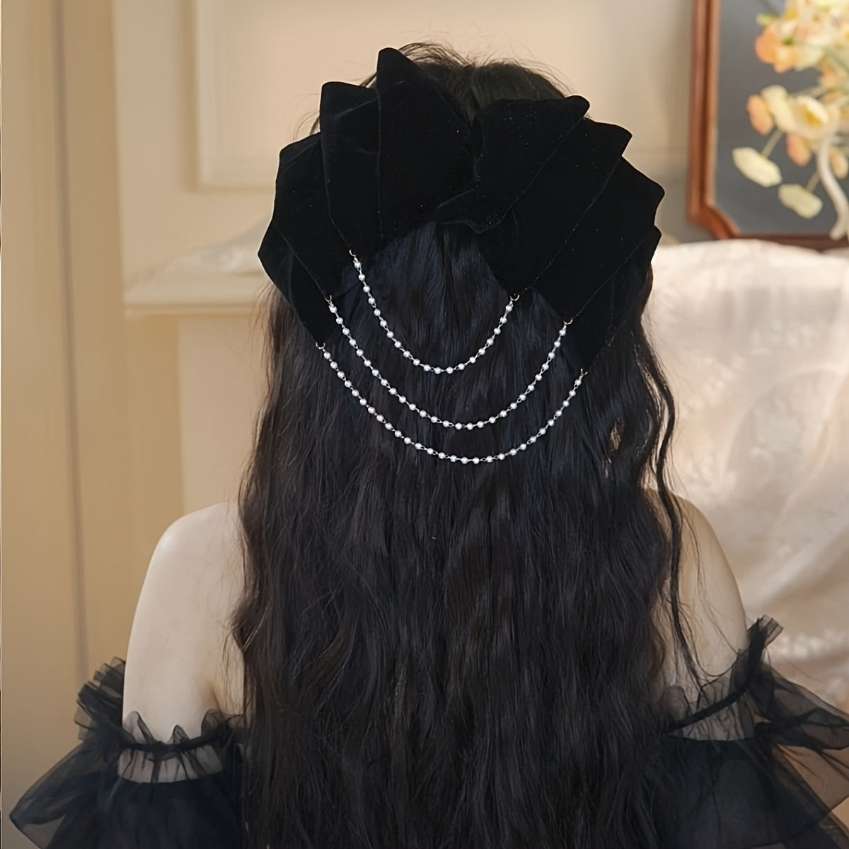 Set of 2 Women Tassel Hair Clips Elegant Spring Hair Accessories Stylish Back of Head Clips