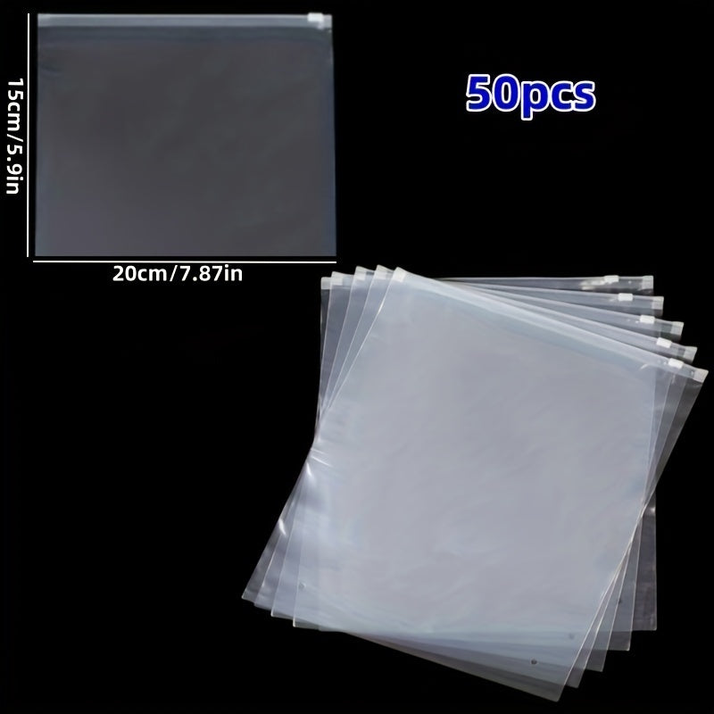 50 dona shaffof 14 Mil qayta ishlatiladigan Ziplock sumkalar, atıştırmalıklar, urug'lar, zargarlik buyumlari uchun paketlash