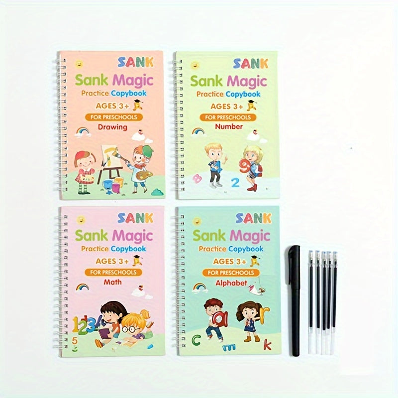 Educational Workbooks for Kids Age 3+ with Practice Materials Including Calligraphy and Handwriting Books