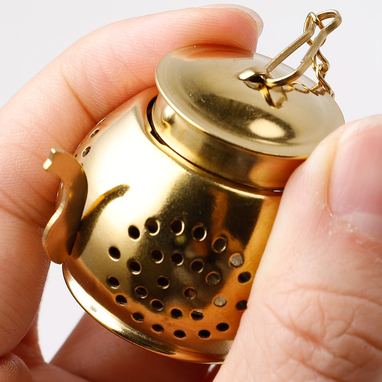 Juego de filtros de té colgantes de acero inoxidable 304 con bandeja para té de hojas sueltas, diseño duradero y moderno