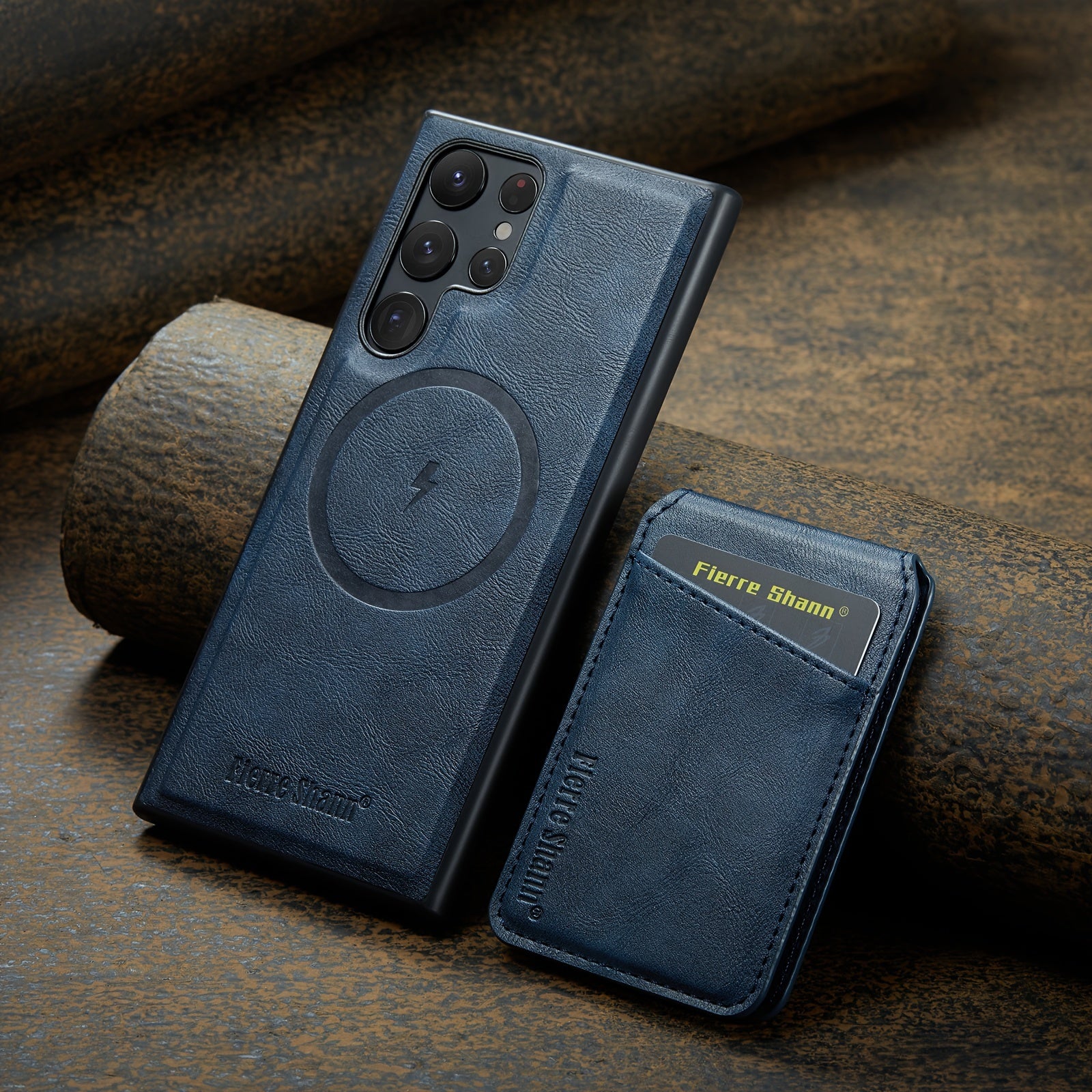 Magnetic Card Holder Phone Case for Samsung Galaxy S23 Ultra S24 S25 Plus S22 Plus with Stand Faux Leather