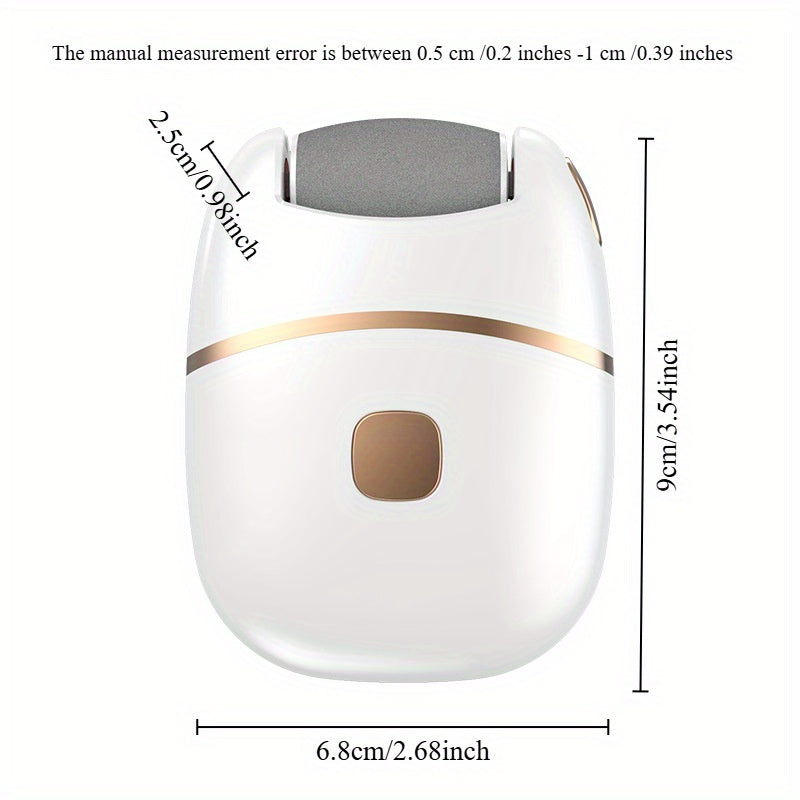 Rechargeable Electric Foot Massager with 2 Interchangeable Heads for Exfoliation and Scrubbing for Men and Women